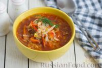 Фото к рецепту: Томатный суп с гречкой и жареной капустой