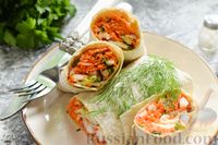 Фото приготовления рецепта: Лаваш с начинкой из корейской моркови и редиса - шаг №13