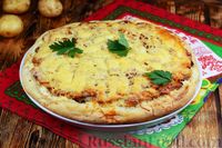 Фото к рецепту: Пицца с картошкой и копчёным беконом