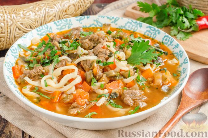 Вкусный Рецепт: Лагман узбекский с бараниной