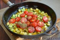 Фото приготовления рецепта: Макароны с кабачками, помидорами черри и  сладким перцем - шаг №7