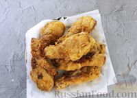 Фото приготовления рецепта: Куриные голени в рисовом кляре, жаренные во фритюре - шаг №14