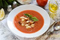 Фото к рецепту: Гаспачо (холодный томатный суп) с гренками