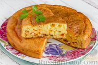 Фото к рецепту: Заливной пирог с курицей и кукурузой в томатном соусе (на кефире)