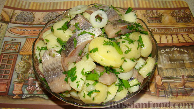 Немецкий картофельный салат с сельдью, пошаговый рецепт на ккал, фото, ингредиенты - Мальва