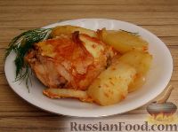 Фото приготовления рецепта: Запеченная курица с имбирем и чесноком - шаг №9