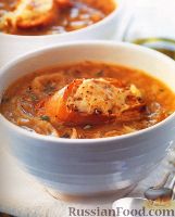 Фото к рецепту: Французский луковый суп с гренками