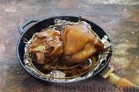 Фото приготовления рецепта: Курица, копченная на сковороде с чаем - шаг №8