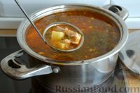 Фото приготовления рецепта: Куриный суп с малосольными огурцами - шаг №16