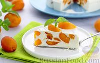 Фото к рецепту: Желейный творожно-кефирный торт с абрикосами