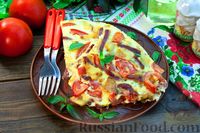 Фото к рецепту: Картофельная тортилья с помидорами и колбасой (на сковороде, в духовке)