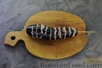 Фото приготовления рецепта: "Гармошки" из баклажанов с мясным фаршем и сыром (в духовке) - шаг №8