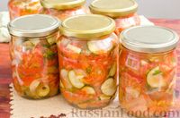 Фото приготовления рецепта: Салат из помидоров, огурцов, болгарского перца и лука (на зиму) - шаг №19