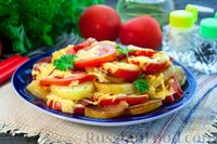 Фото приготовления рецепта: Жареная картошка с помидорами и сыром - шаг №12