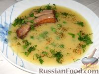 Фото к рецепту: Гороховый суп-пюре с зеленым горошком