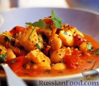 Фото к рецепту: Рагу из рыбы, фасоли и печеного болгарского перца
