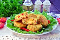 Фото к рецепту: Картофельные котлеты с болгарским перцем и сырной начинкой