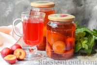 Фото к рецепту: Компот из персиков и слив (на зиму)