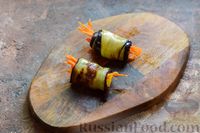 Фото приготовления рецепта: Рулетики из баклажанов с морковью и болгарским перцем в томатном соусе (на зиму) - шаг №8