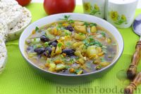 Фото приготовления рецепта: Фасолевый суп с мясом, баклажанами и помидорами - шаг №17