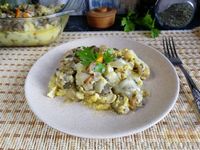 Фото к рецепту: Баклажаны, запечённые с цветной капустой и сыром