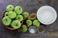 Фото приготовления рецепта: Яблочно-грушевое варенье с корицей (в сковороде) - шаг №1