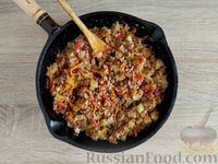 Фото приготовления рецепта: Гречка с кабачками и помидорами, на сковороде - шаг №15