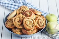Фото к рецепту: Творожное печенье-улитки с яблоками и грецкими орехами