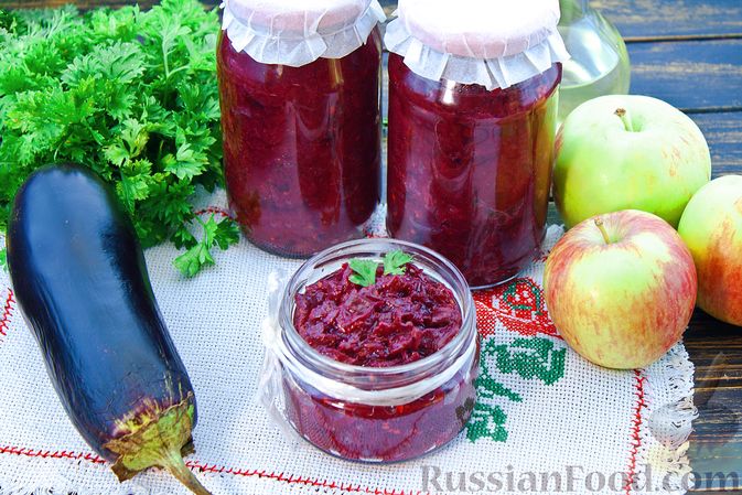 Свекольная икра с баклажанами и яблоками на зиму — рецепт с фото пошагово