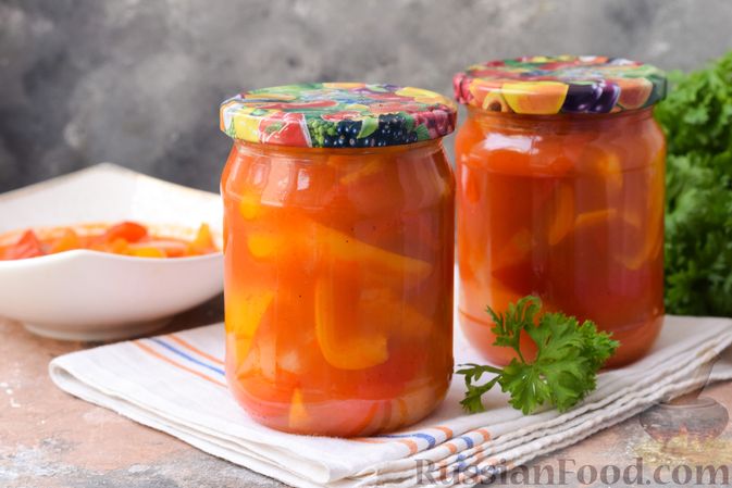 Перец в томате на зиму (болгарский и острый) — 4 рецепта