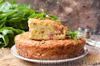Фото к рецепту: Закусочный кабачковый пирог с ветчиной и сыром