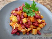 Фото приготовления рецепта: Фасоль с кабачками в томатном соусе - шаг №14