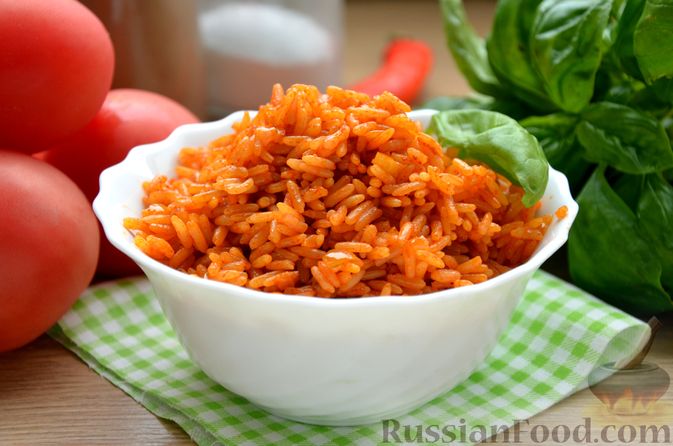 Красный рис с чесноком и соевым соусом