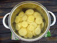 Фото приготовления рецепта: Рыба, запечённая с картошкой, в луково-сливочном соусе - шаг №3
