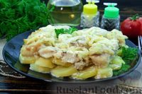 Фото приготовления рецепта: Рыба, запечённая с картошкой, в луково-сливочном соусе - шаг №20