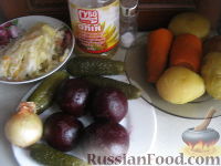 Фото приготовления рецепта: Винегрет с квашеной капустой - шаг №1