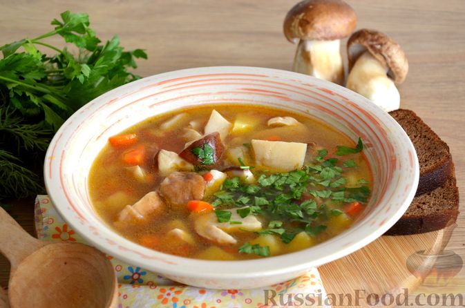 Суп из замороженных белых грибов, пошаговый рецепт с фото от автора Юлия Олейник на ккал