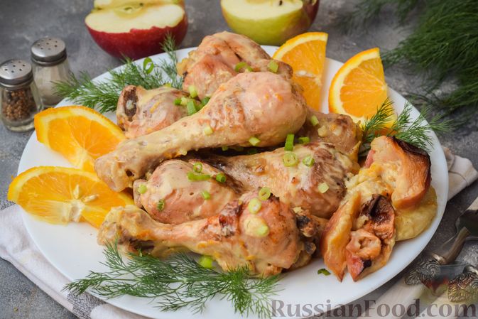 Курица, запеченная с апельсинами, в горчичном соусе рецепт – Русская кухня: Основные блюда. «Еда»
