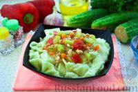 Фото к рецепту: Огуречная лапша с овощами и куриным фаршем
