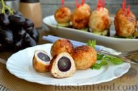 Фото к рецепту: Жареные куриные шарики с сыром и виноградом