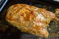 Фото приготовления рецепта: Галантин из курицы, с говяжьим фаршем, сладким перцем и грибами - шаг №13