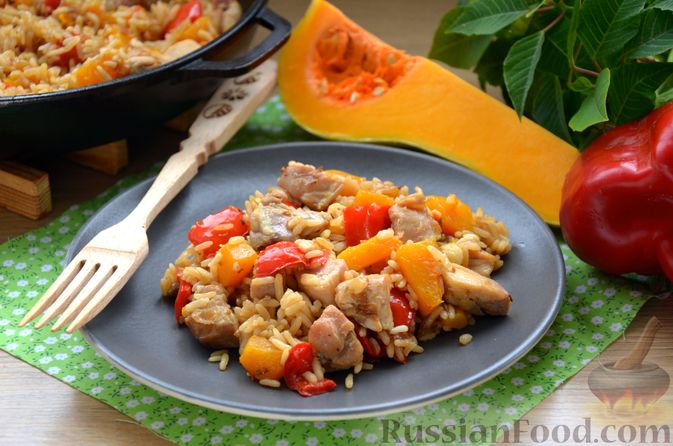 Рис с тыквой в духовке — рецепт с фото пошагово