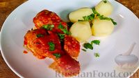 Фото к рецепту: Курица в томатном соусе на сковороде