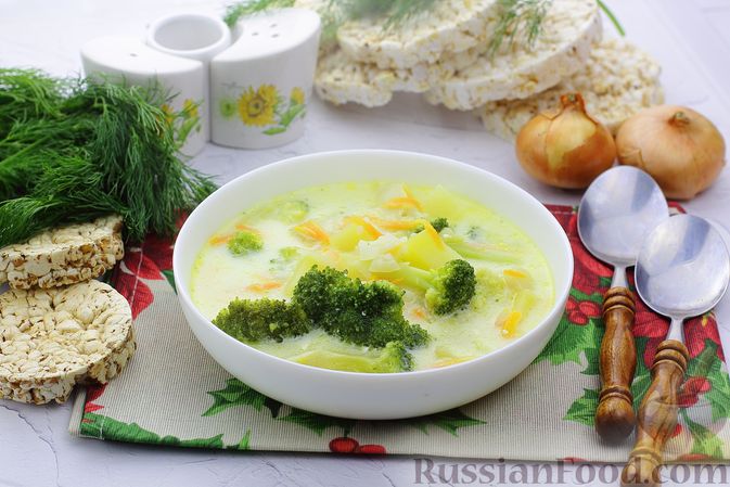 Суп с рисом и плавленым сыром