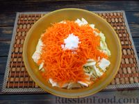 Фото приготовления рецепта: Салат из капусты с морковью и луком, по-корейски - шаг №4