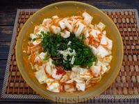 Фото приготовления рецепта: Салат из капусты с морковью и луком, по-корейски - шаг №13