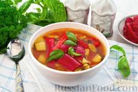 Фото к рецепту: Постный суп из лечо и картошки