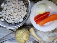 Фото приготовления рецепта: Белый закарпатский суп с фасолью и манными клёцками - шаг №2