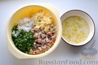 Фото приготовления рецепта: Рисовая запеканка с ветчиной, сыром и зеленью - шаг №8