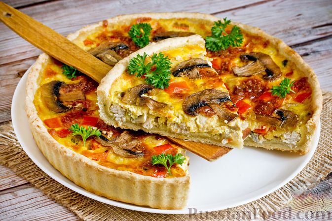Ингредиенты для «Лоранский пирог с курицей и грибами»: